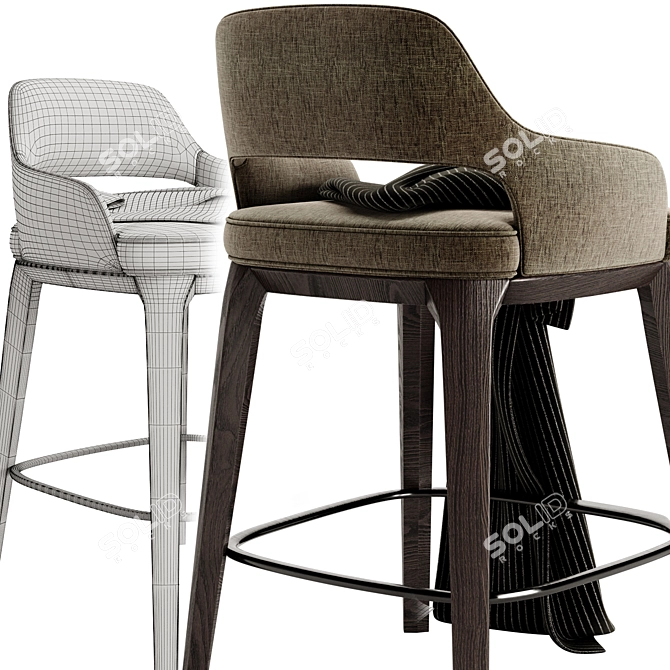 Modern Chic Poliform Sophie Stool 3D model image 4