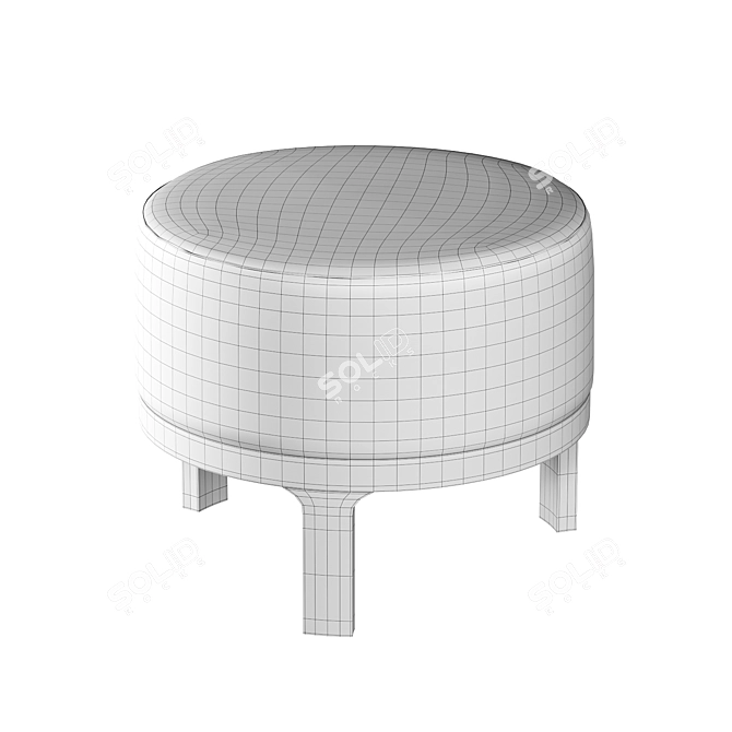 Minimalist Round Twils Conde Pouf 3D model image 3