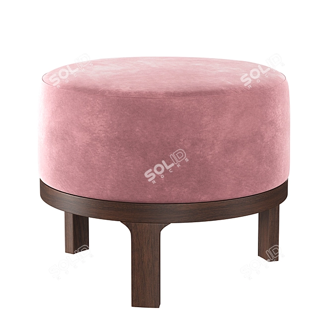 Minimalist Round Twils Conde Pouf 3D model image 6