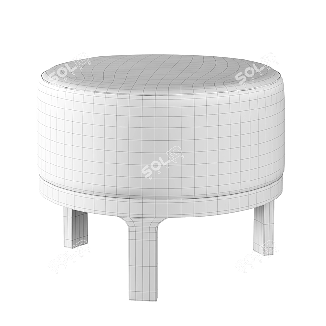 Minimalist Round Twils Conde Pouf 3D model image 7