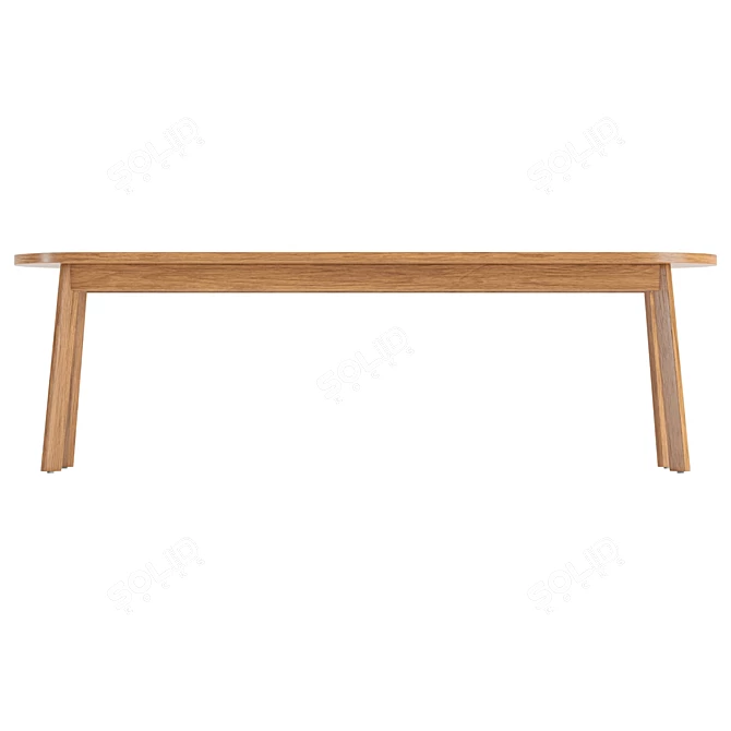 Modern Wooden Bench with Large Texture 3D model image 2