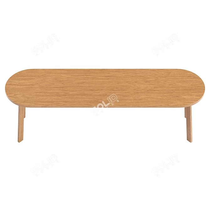 Modern Wooden Bench with Large Texture 3D model image 3