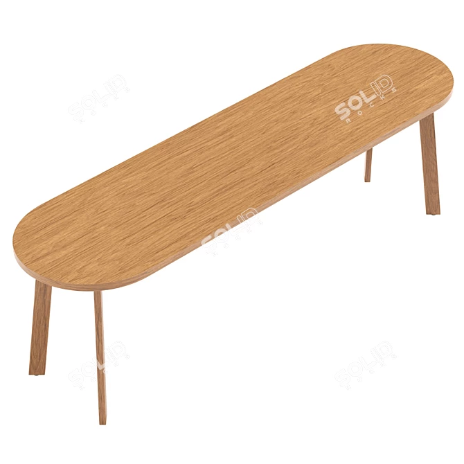 Modern Wooden Bench with Large Texture 3D model image 5