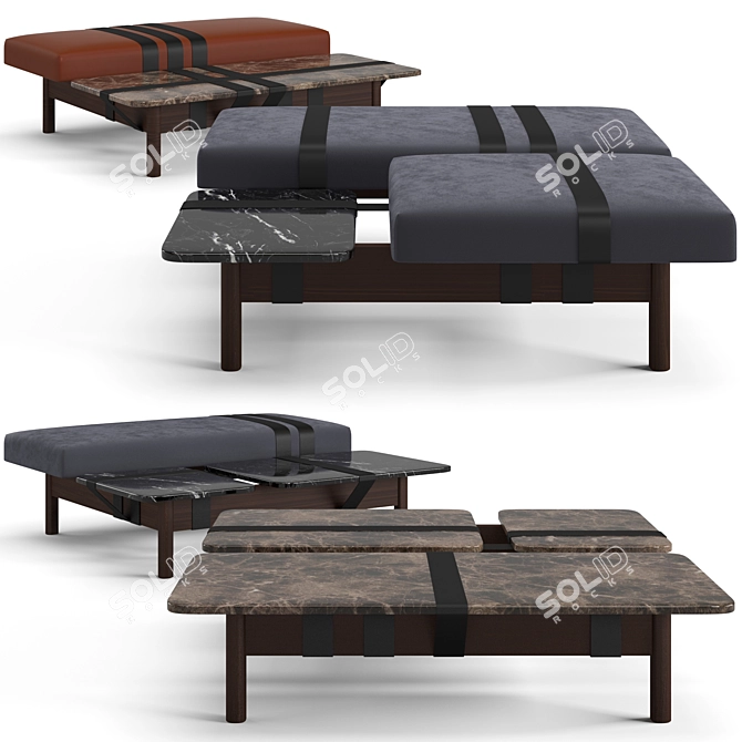 Fendi Casa Ribbon Coffee Tables 3D model image 1