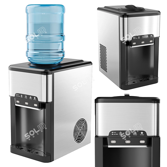 3-in-1 Water Cooler with Ice Maker 3D model image 1