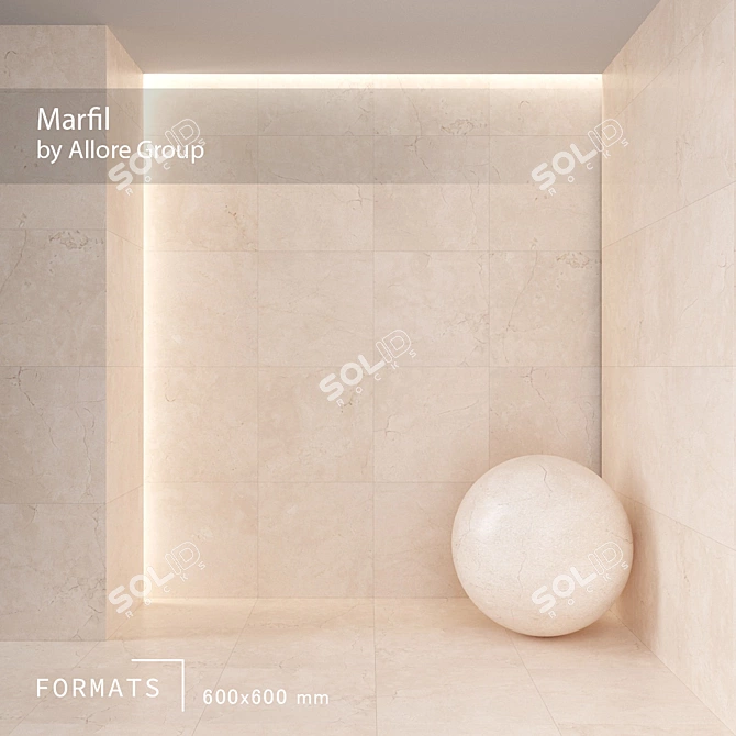 Allore Marfil Matt Beige Tile 3D model image 1