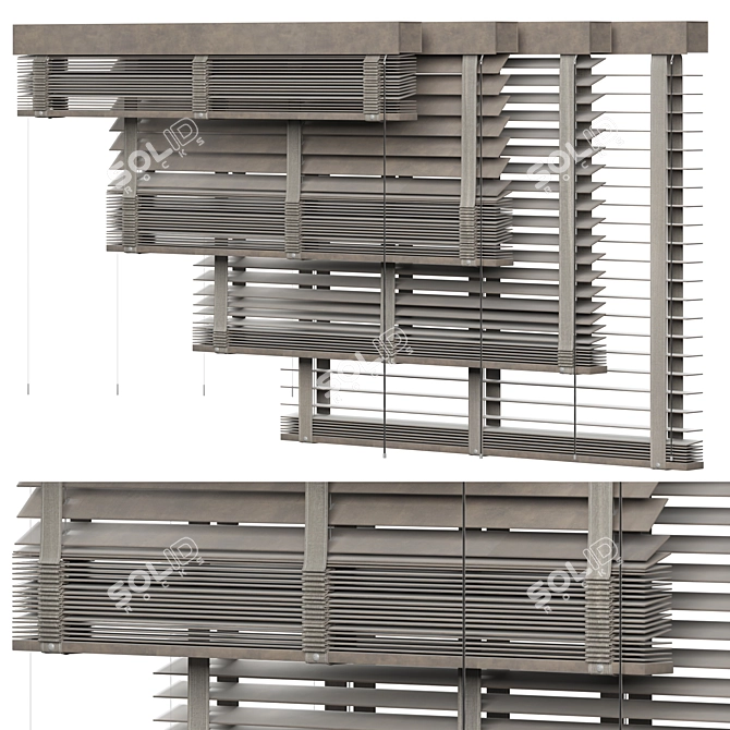 Rustic Wooden Blind Vol 06 3D model image 1