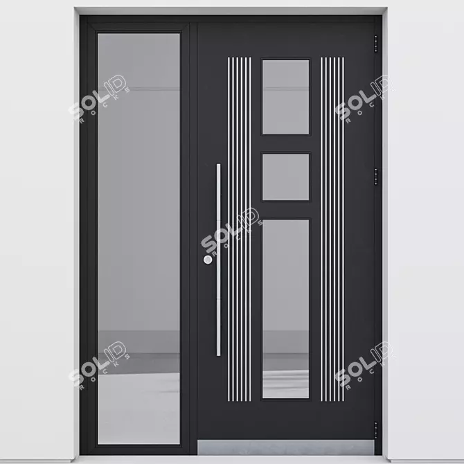 Sleek Aluminium Door Design 3D model image 2