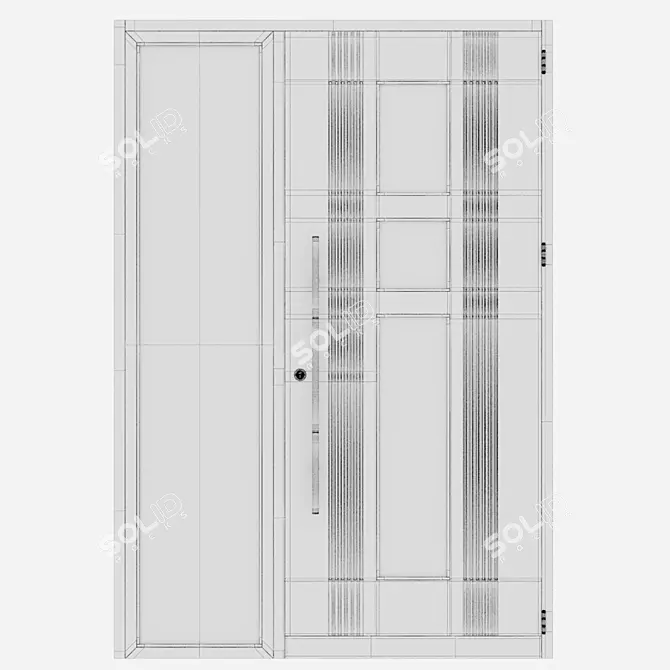 Sleek Aluminium Door Design 3D model image 4