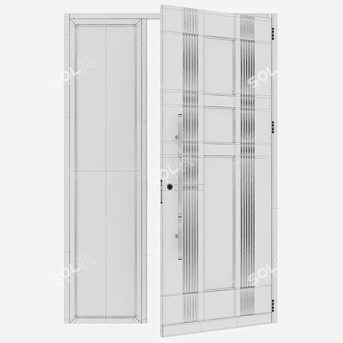 Sleek Aluminium Door Design 3D model image 5