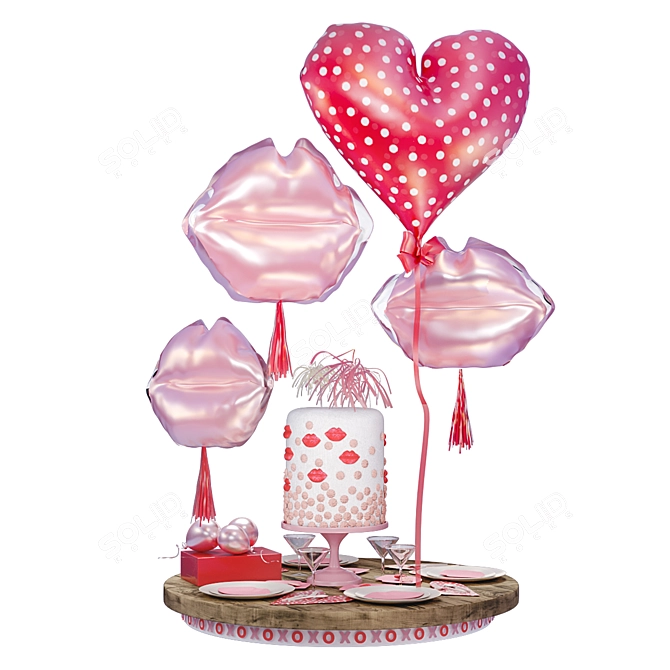 Helium Balloon Set - Celebration Decor 3D model image 5