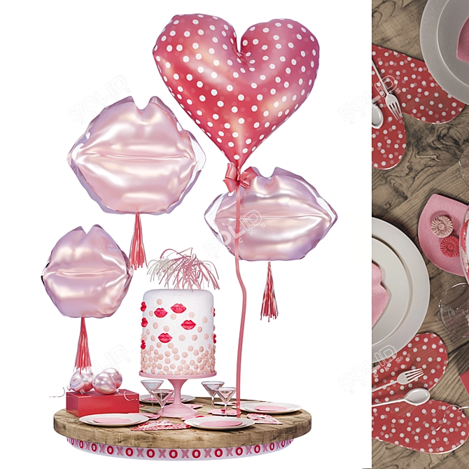 Helium Balloon Set - Celebration Decor 3D model image 9