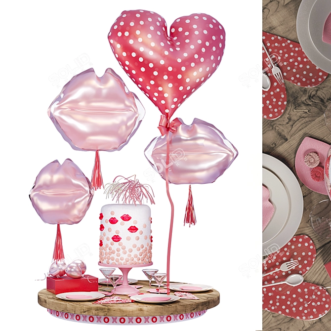 Helium Balloon Set - Celebration Decor 3D model image 10