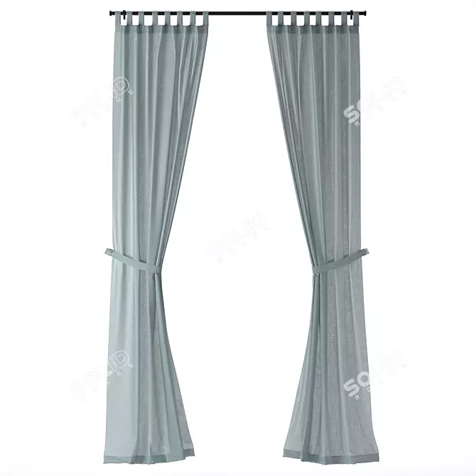 IKEA LENDA 260cm Curtain Set 3D model image 1