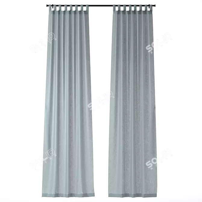 IKEA LENDA 260cm Curtain Set 3D model image 2