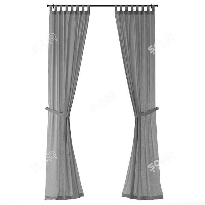 IKEA LENDA 260cm Curtain Set 3D model image 3