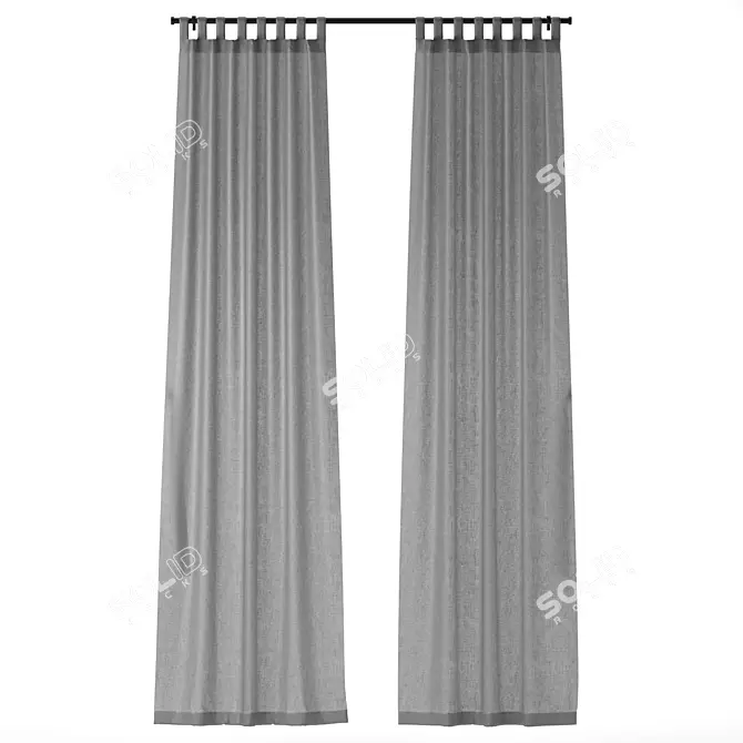 IKEA LENDA 260cm Curtain Set 3D model image 4