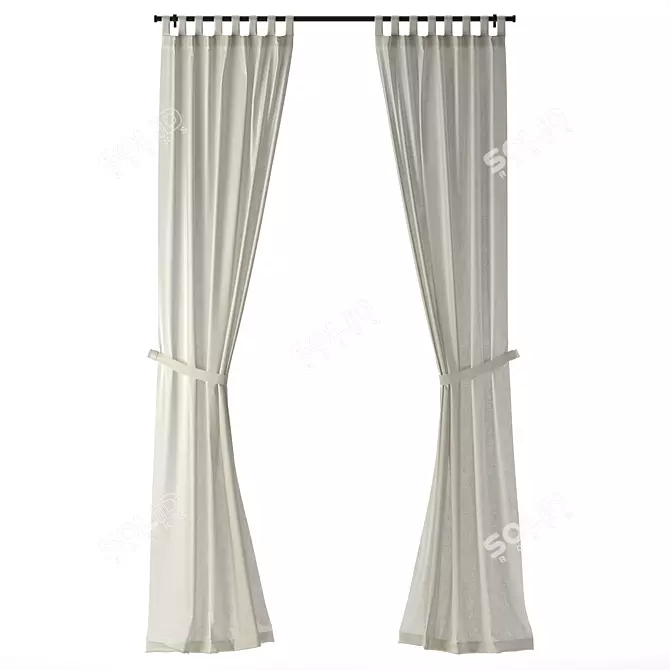 IKEA LENDA 260cm Curtain Set 3D model image 5