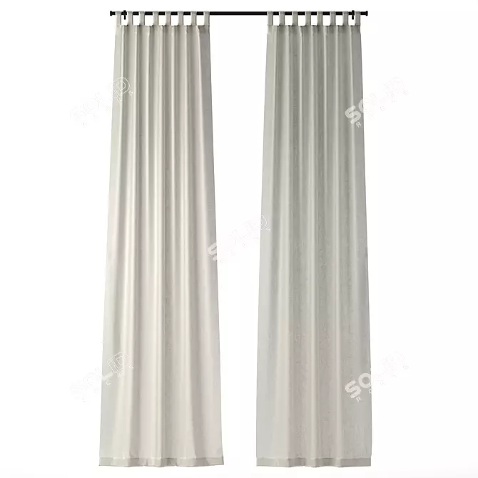 IKEA LENDA 260cm Curtain Set 3D model image 6