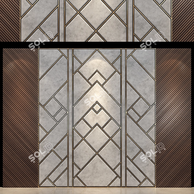 Wood MDF Light Wall Panels 3D model image 1