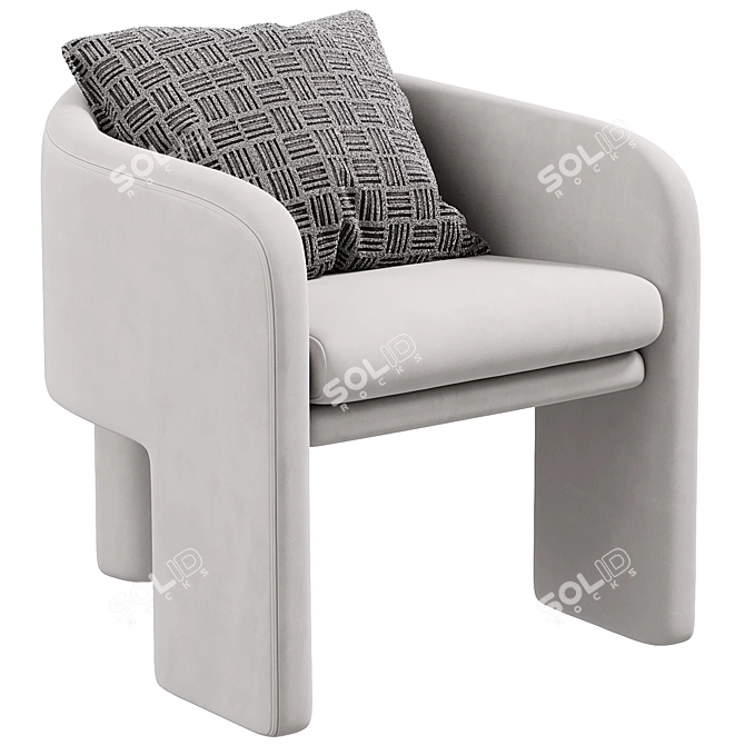 Mid-Century Modern Armchair by Milo Baughman 3D model image 6