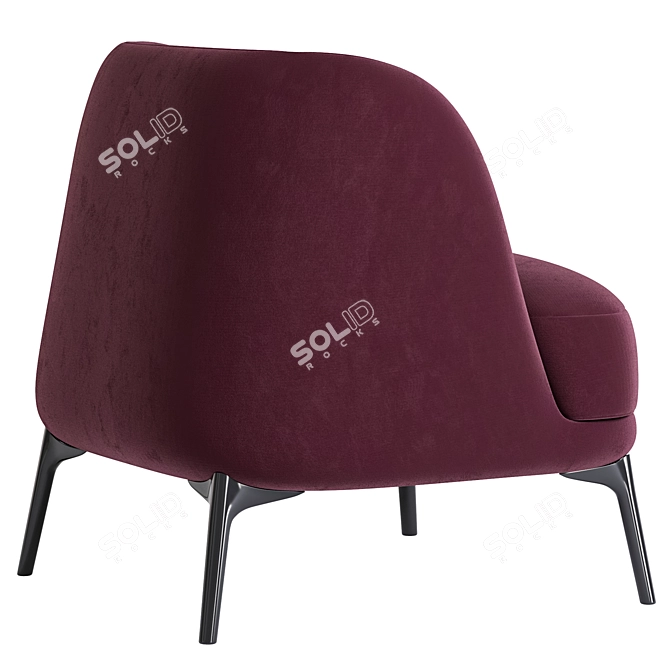 Modern Badal Armchair in Millimeters 3D model image 3