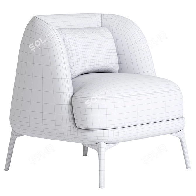 Modern Badal Armchair in Millimeters 3D model image 4