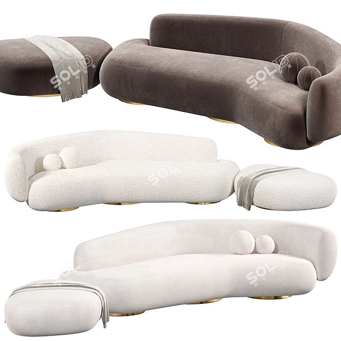 Modern Sofa in Millimeters 2015 3D model image 1