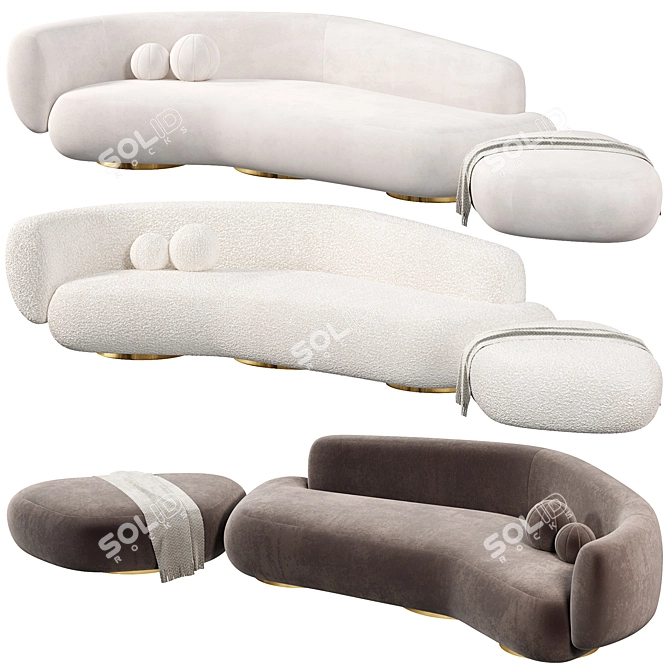 Modern Sofa in Millimeters 2015 3D model image 2