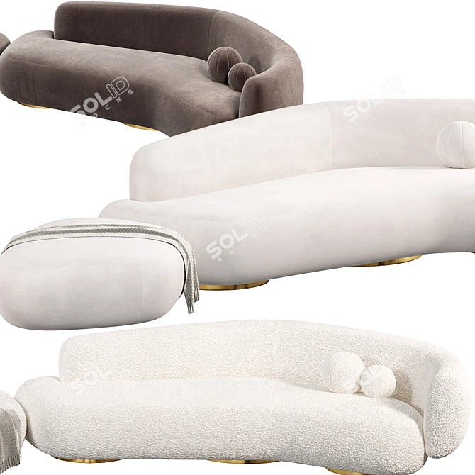 Modern Sofa in Millimeters 2015 3D model image 3