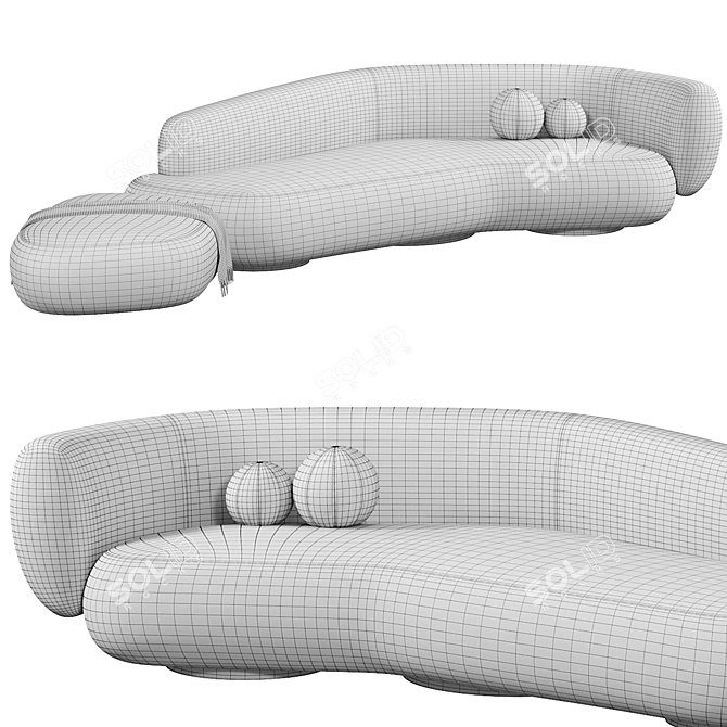 Modern Sofa in Millimeters 2015 3D model image 4