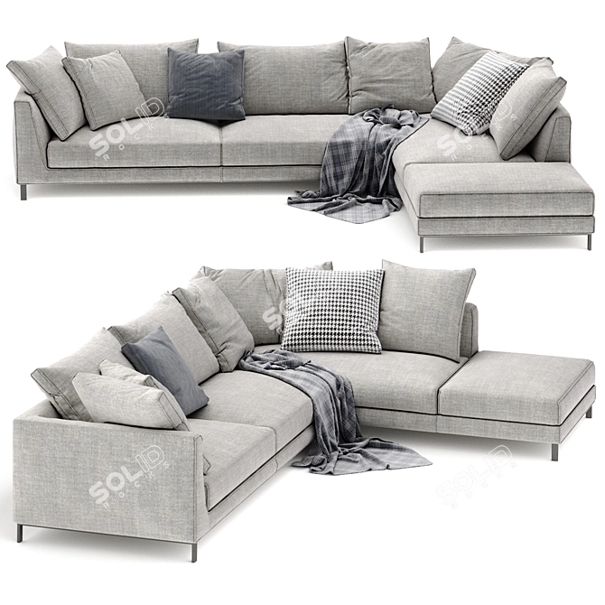 B&B Italia Ray Sofa, Luxury Design 3D model image 2