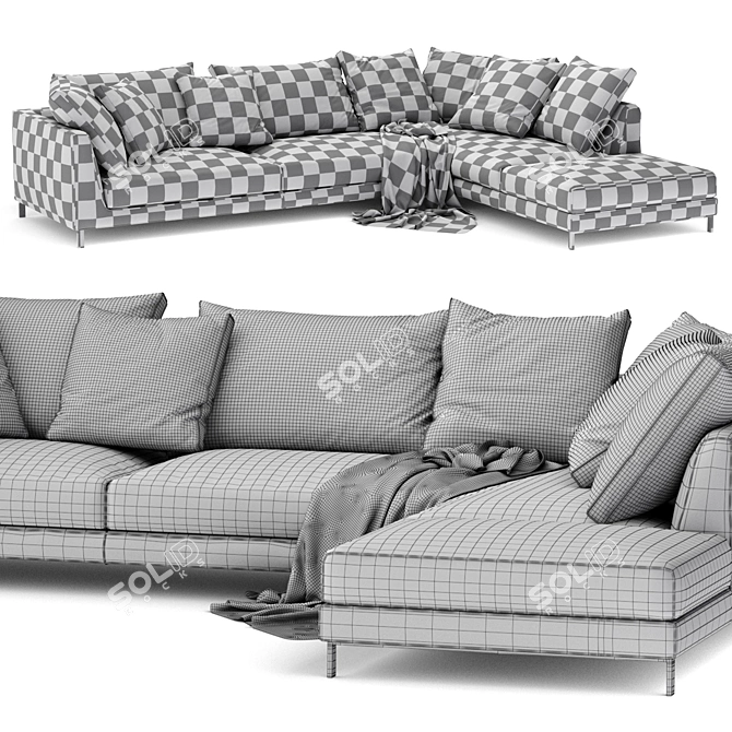 B&B Italia Ray Sofa, Luxury Design 3D model image 3