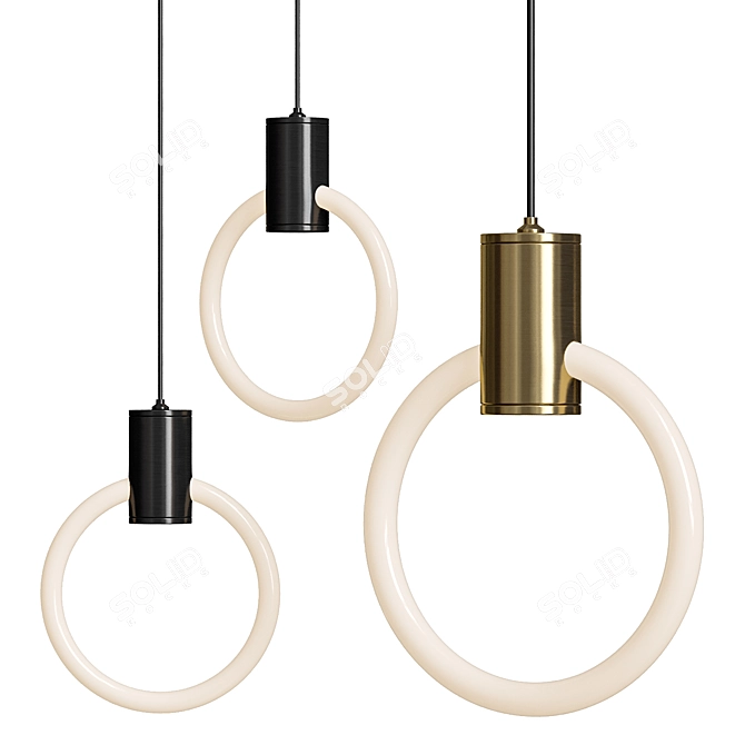 Modern Pendant Light Set 3D model image 1