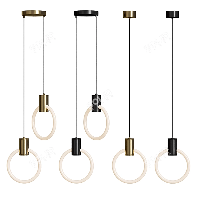 Modern Pendant Light Set 3D model image 2