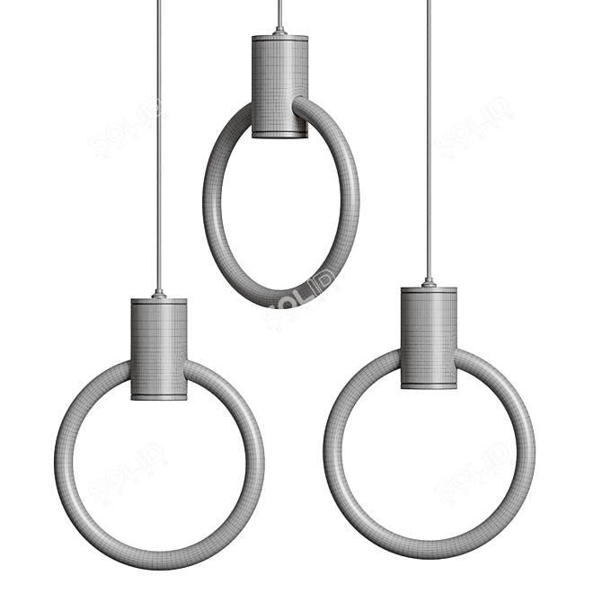 Modern Pendant Light Set 3D model image 4