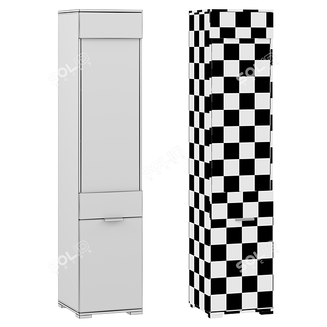 Stella Display Cabinet Oak White 3D model image 2