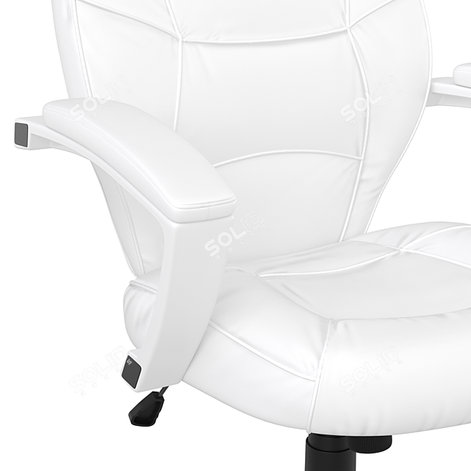 White Leather Ergonomic Office Chair 3D model image 5