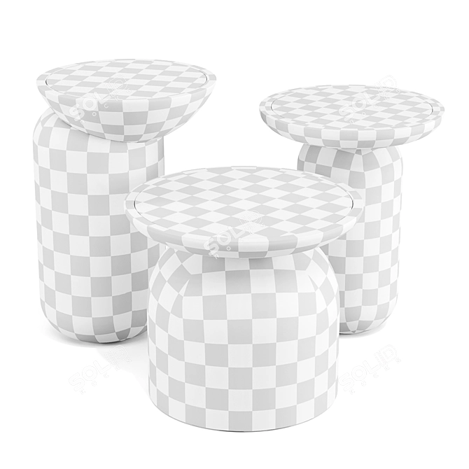 Handcrafted Geometric Mezcalito Side Tables 3D model image 5