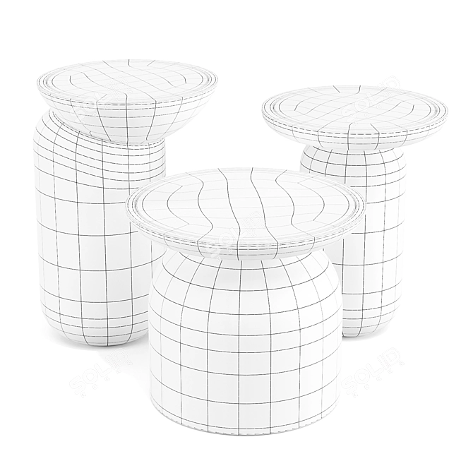 Handcrafted Geometric Mezcalito Side Tables 3D model image 6