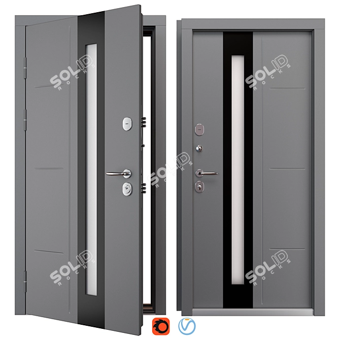 Asti Metal Entrance Door - Bear 3D model image 1