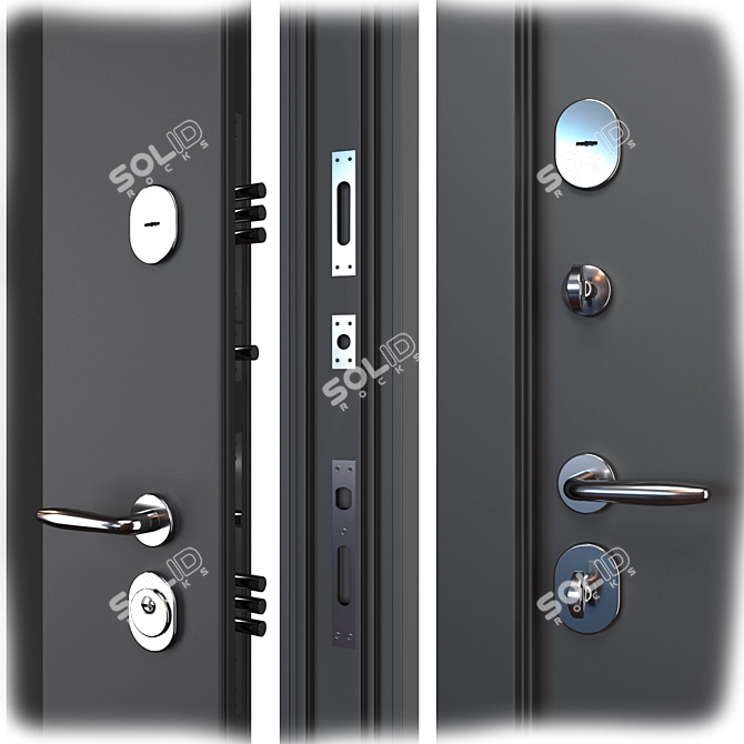 Asti Metal Entrance Door - Bear 3D model image 2