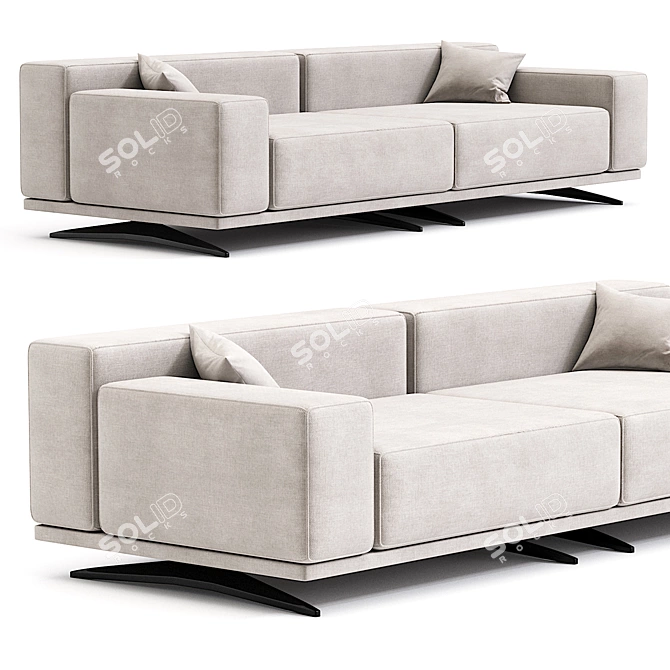 Elegant Residenza Sofa Set 3D model image 1