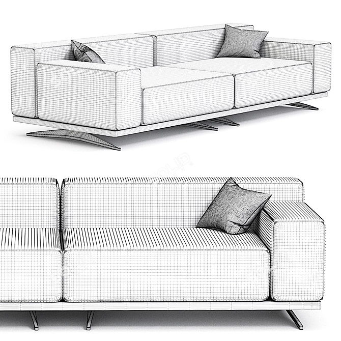 Elegant Residenza Sofa Set 3D model image 2