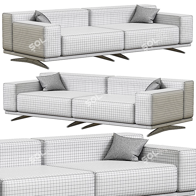 Elegant Residenza Sofa Set 3D model image 4