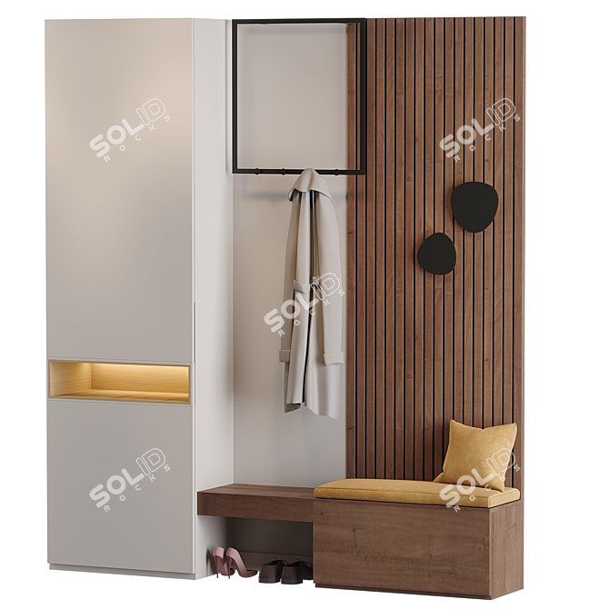 Contemporary Hallway Storage Unit 3D model image 1