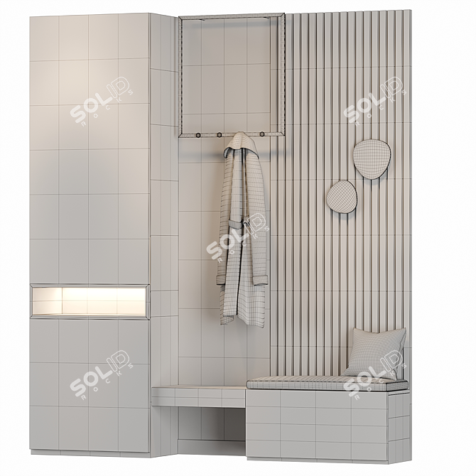 Contemporary Hallway Storage Unit 3D model image 2