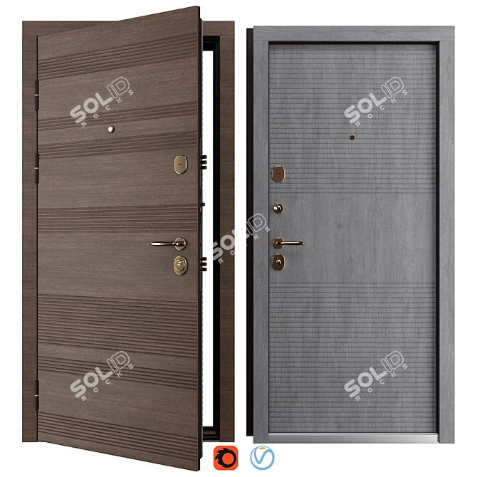  Status Metal Entry Door (Bear) 3D model image 1