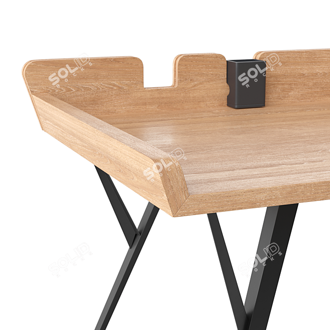 Bozzetti Diag Wood Writing Desk 3D model image 4