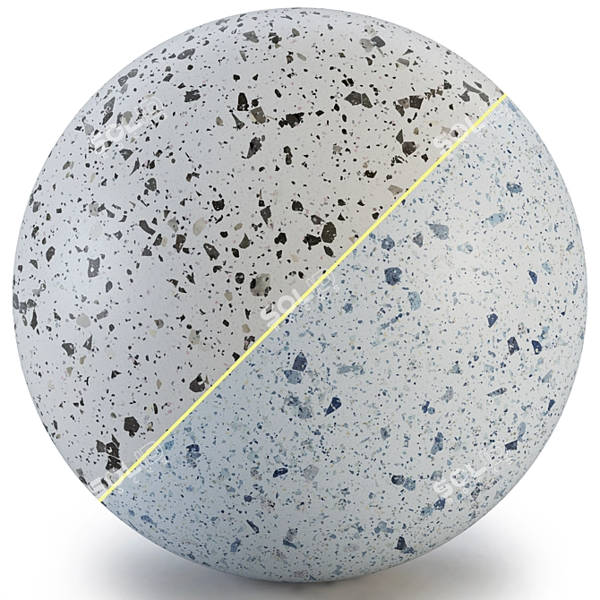 Marble Terrazzo Seamless Texture Set 3D model image 1